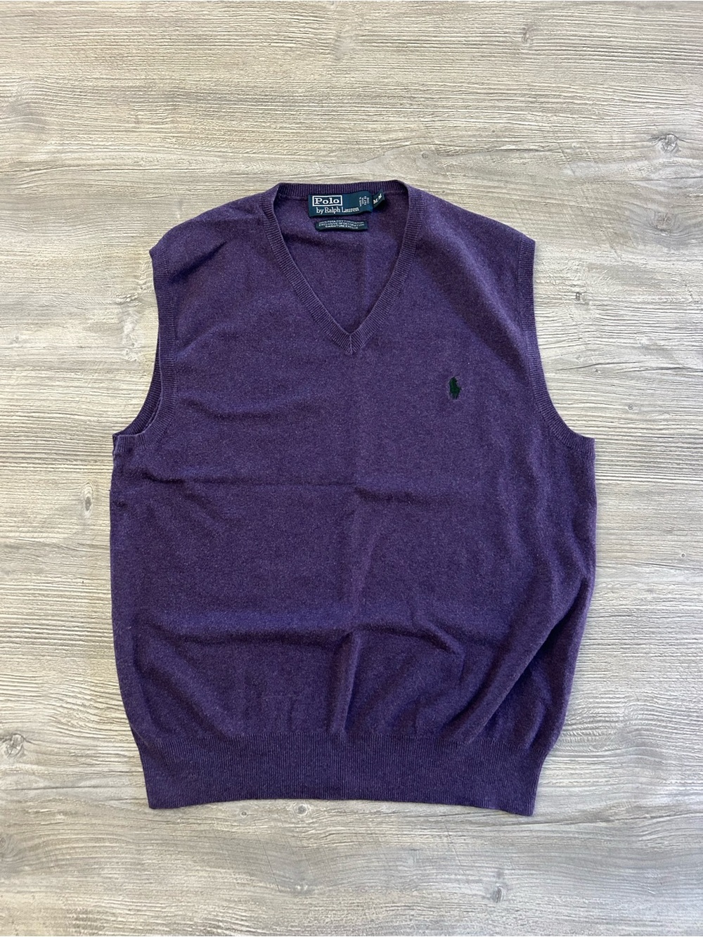 Polo by Ralph Lauren Deep Purple V-Neck Sweater Vest Medium